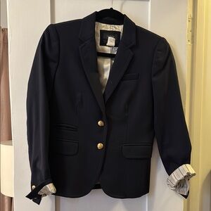 J. Crew Navy Schoolboy Blazer with Cream Lining